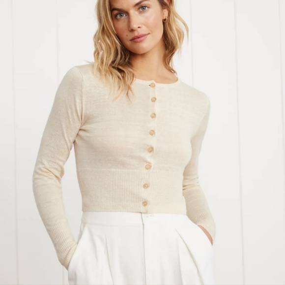 Jenni Kayne Finley Cardigan Cream Linen